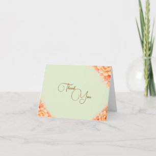 Sage and Pink Floral Thank You Card