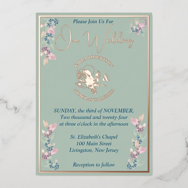 Sage and Pink Floral Wedding (Front)