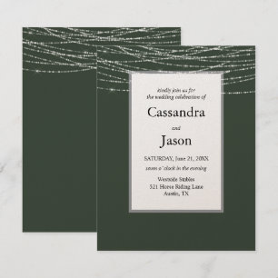 Sage and Silver Simple Wedding Invitation