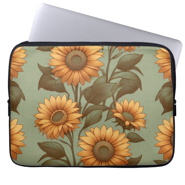 Sage and Sunflowers II Laptop Sleeve (Front)