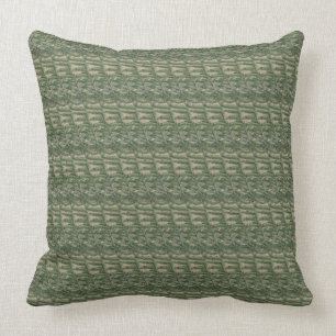 Sage and Taupe Herbal Print Throw Pillow