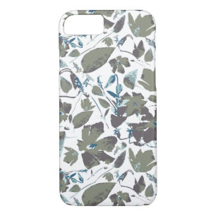 Sage And Teal-Blue Floral Watercolor Pattern Case-Mate iPhone Case