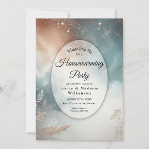 Sage and Terracotta Stardust Skies Housewarming Invitation