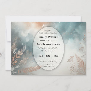 Sage and Terracotta Stardust Skies Wedding Invitation