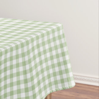 Sage and White Buffalo Plaid Gingham Tablecloth