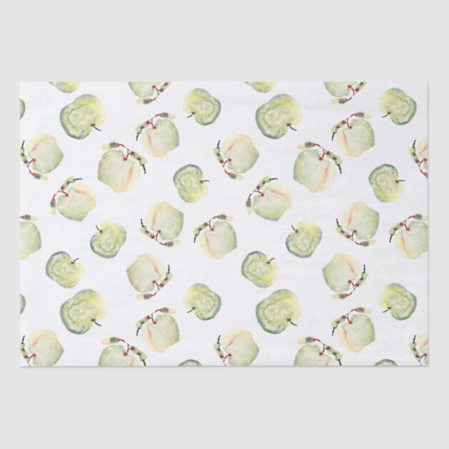 Sage Apple Picking | Fruits and florals Tissue Pap Tissue Paper (Front)