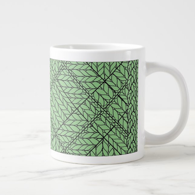SAGE ARGYLE KNIT Big White Mug (Right)