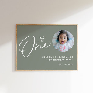 SAGE Baby 1st Birthday Party Welcome  Poster
