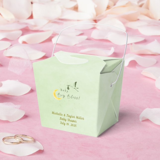 Sage Baby Boy Bliss: Stork Special Delivery Baby S Favour Box (Wedding)