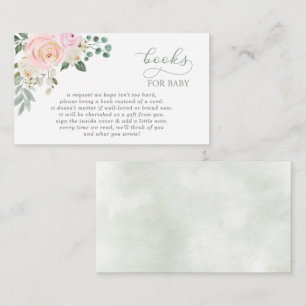 Sage Baby in Bloom Pink Baby Shower Book Request Enclosure Card