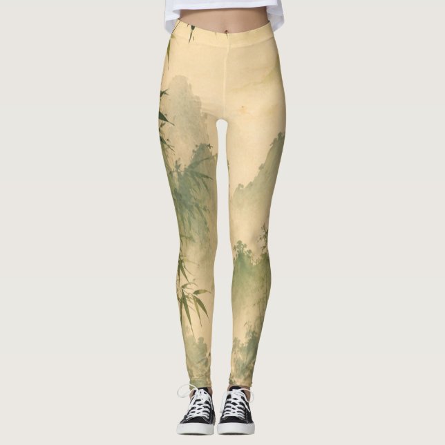 Sage bamboo mist leggings (Front)