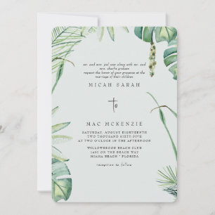 Sage Beach Tropics Both Parents Wedding Invitation