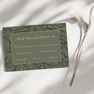 Sage Beige Elegant Script Response Card