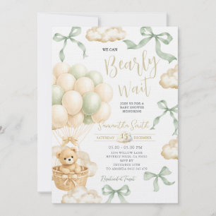 Sage Beige Gender Neutral Baby Shower Invite