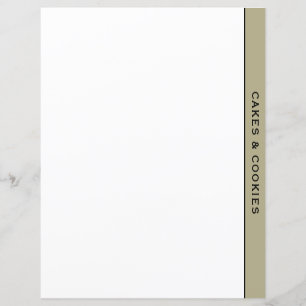 Sage Black & White Recipe Divider   Cake & Cookie