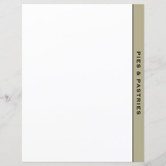 Sage Black & White Recipe Divider | Pie & Pastry (Front)