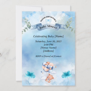 Sage Blue Baby Shower Invitation 🌿🍼