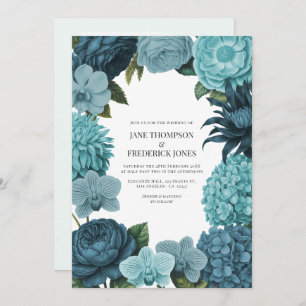 Sage Blue, Glacier Teal & Ice Mint Wedding Invitation