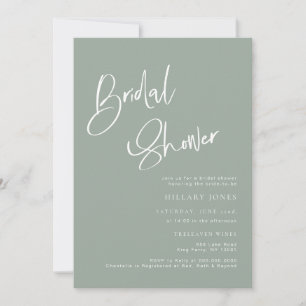 Sage Blue/Green Bohemian Bridal Shower Invitation