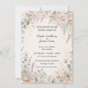 Sage Blush Lavender Wedding Invitation