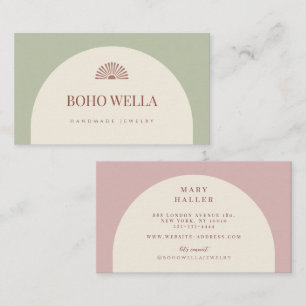 Sage Blush Pink Arch Business Card