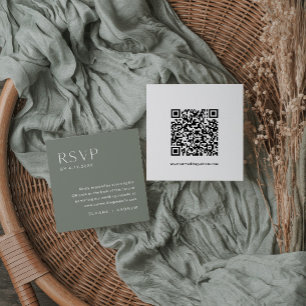SAGE Bohemian RSVP Card, QR Code Insert