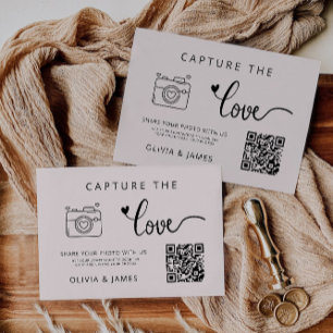 Sage Boho Capture the Love Wedding QR Code Card,
