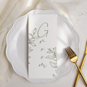 Sage Boho Flower Simple Reserved Seating  Menu