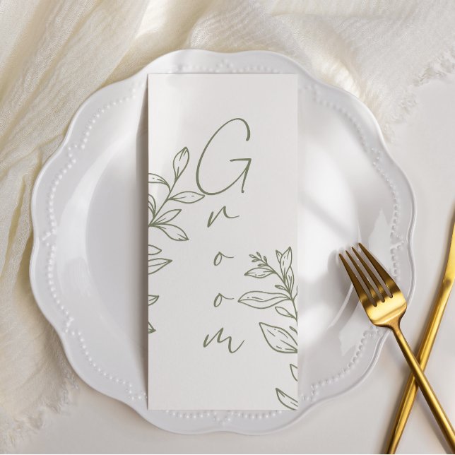 Sage Boho Flower Simple Reserved Seating  Menu (Creator Uploaded)