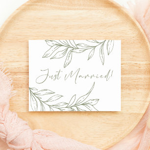 Sage Boho Flower Wedding Just Married