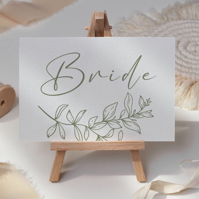 Sage Boho Flower Wedding Reserved Place Card (Creator Uploaded)