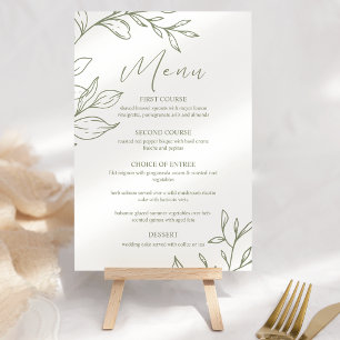 Sage Boho Flowers Boho Wedding Menu