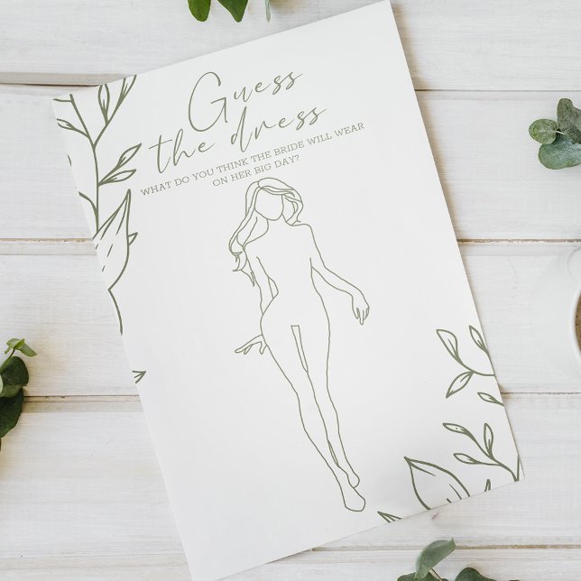 Sage Boho Flowers Bridal Game Guess the Dress Flyer (Creator Uploaded)