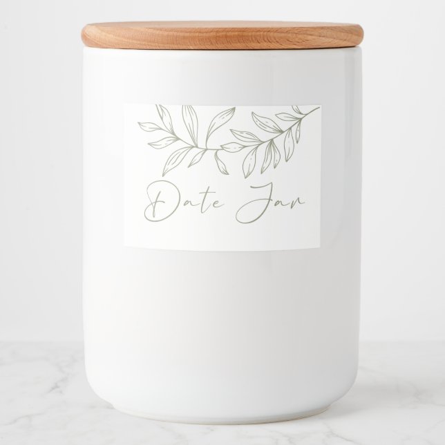 Sage Boho Flowers Date Night Jar Food Label (Front)