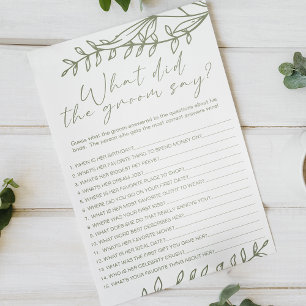 Sage Boho Flowers Game Would the Groom Say Flyer