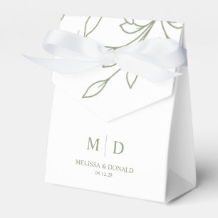 Sage Boho Flowers Wedding Favour Box