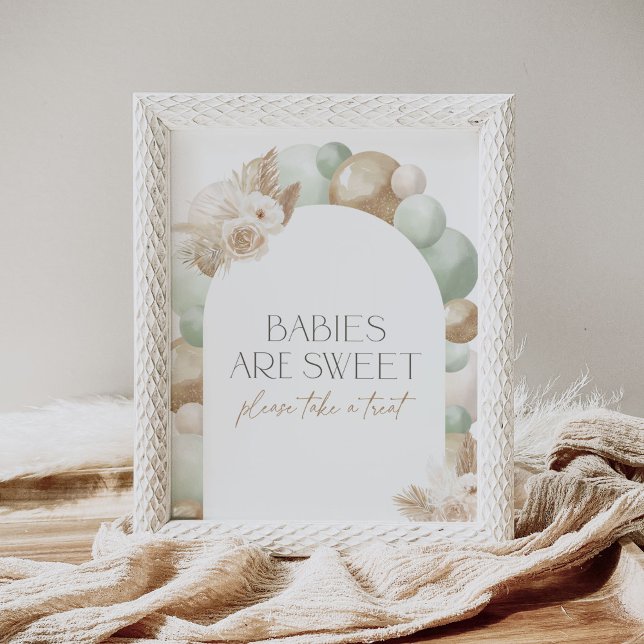 Sage Boho Pampas Grass Arch Baby Shower Treat Sign (Creator Uploaded)