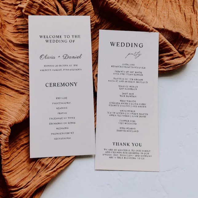 Sage Boho Wedding Ceremony Program Template (Sage Boho Wedding Ceremony Program Template)