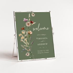 Sage Boho Wildflower Welcome Wedding Poster