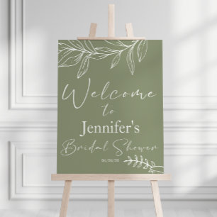 Sage BohoFlowers Elegant Bridal Shower Poste Poster
