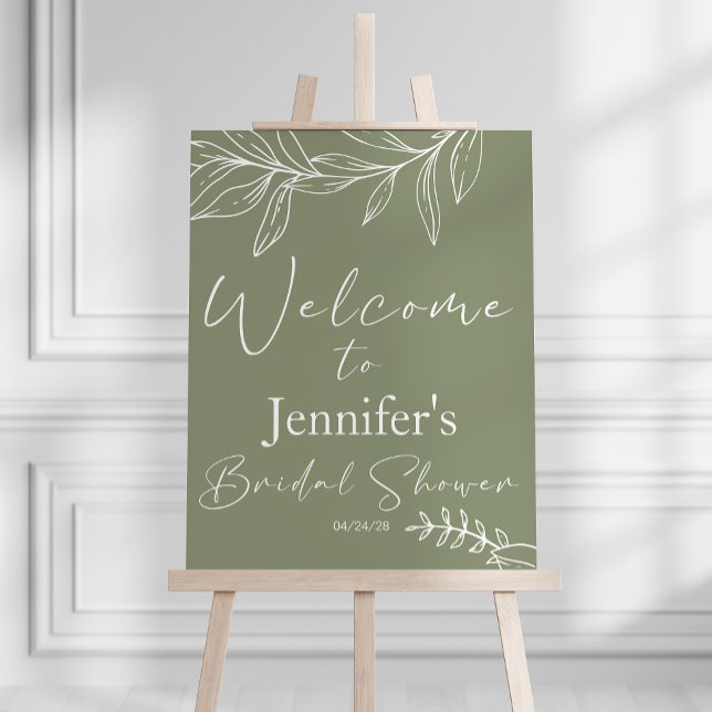 Sage BohoFlowers Elegant Bridal Shower Poste Poster (Creator Uploaded)