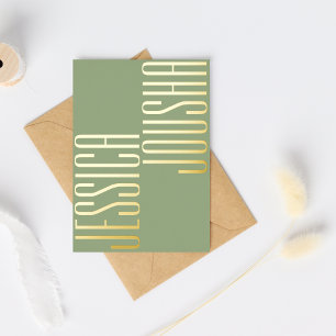 Sage Bold Names Script Ultra Modern Wedding Golden