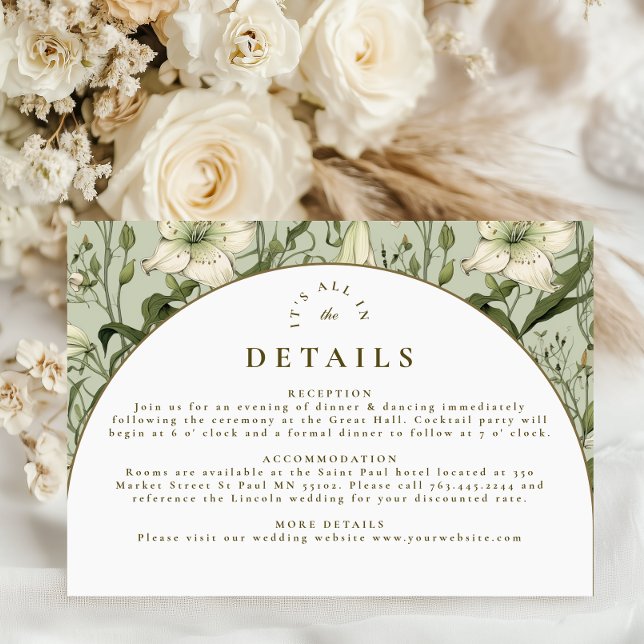 Sage Botanical Arch Elegant Wedding Enclosure Card (Creator Uploaded)