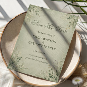 Sage Botanical Elegant Save The Date