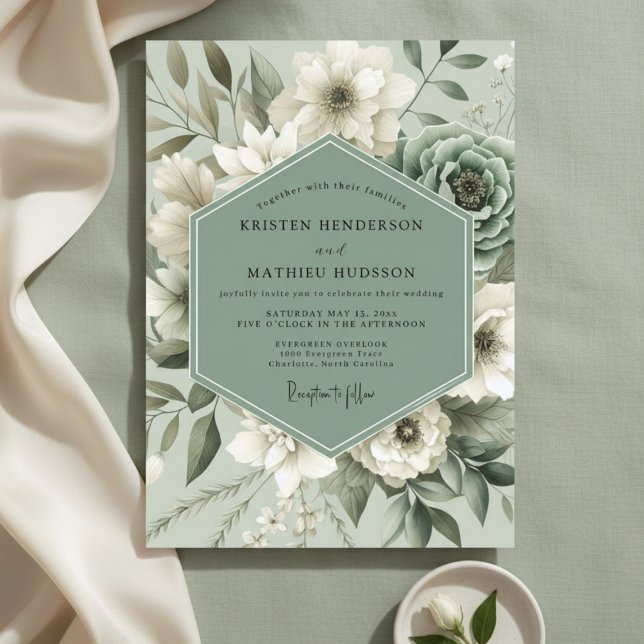 Sage Botanical Enchantment Wedding Invitation (Creator Uploaded)