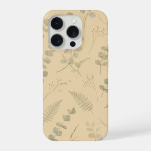 Sage Botanical Eucalyptus Pressed Flower Minimalis iPhone 15 Pro Case