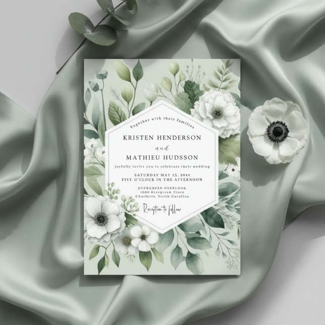 Sage Botanical Romance Wedding Invitation (Creator Uploaded)