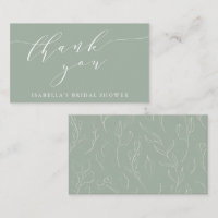 Sage Botanical Script Bridal Shower Thank You Gift