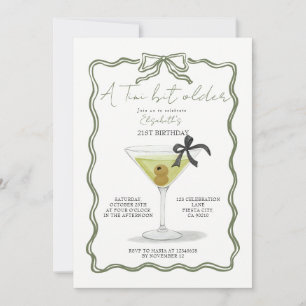 Sage Bow A Tini Bit Older Birthday Invitation