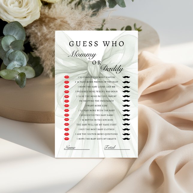 Sage Bow Mommy or Daddy Shower Game (Creator Uploaded)